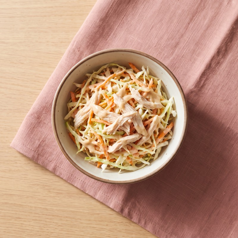 Peanut chicken slaw bowl