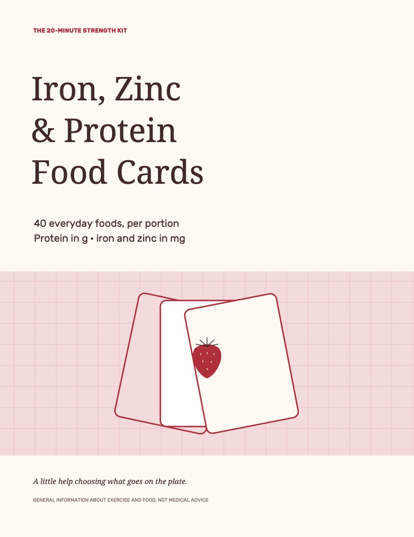 Cover of the optional Iron, Zinc and Protein Food Cards
